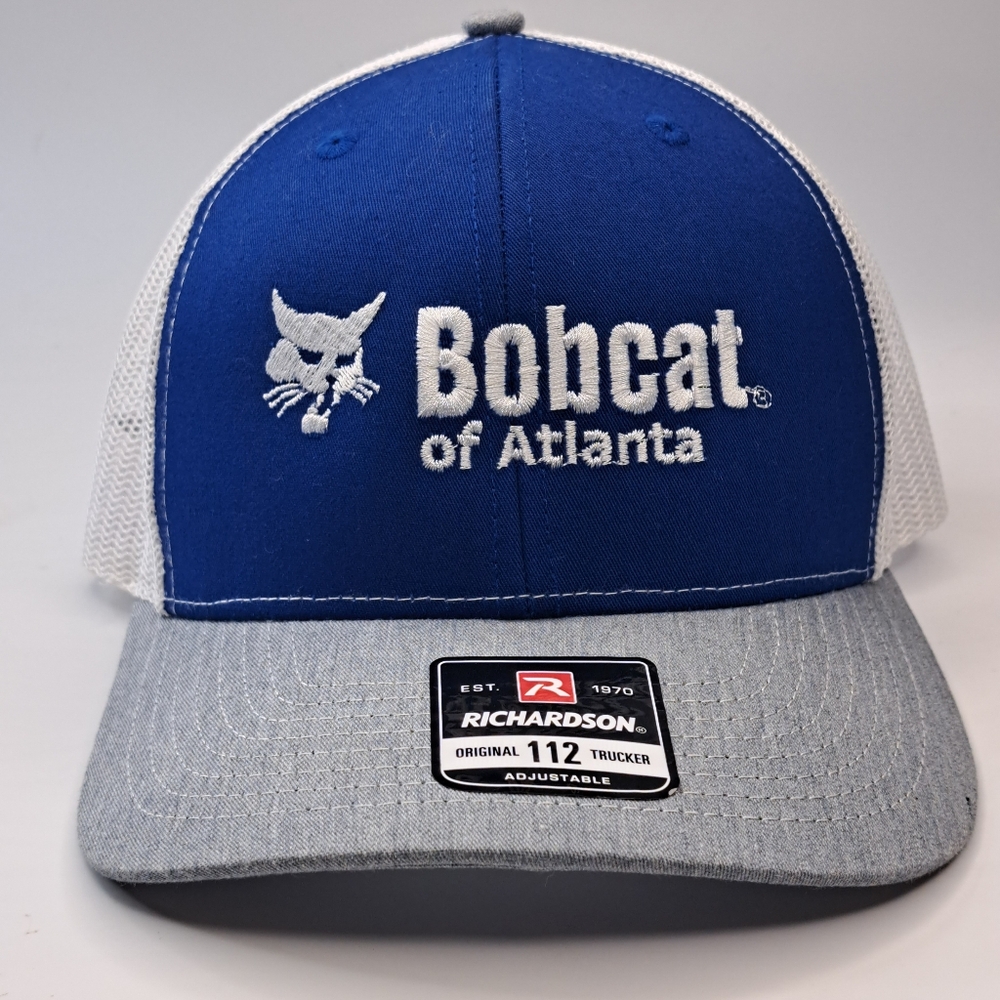 Bobcat of Atlanta Blue White Mesh Baseball Hat Cap Trucker Snapback Richardson
